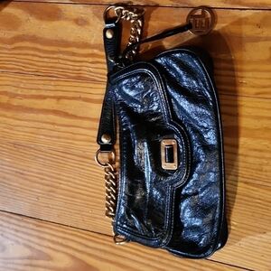 Vintage Elliott Lucca leather purse EUC gold tone hardware chain strap